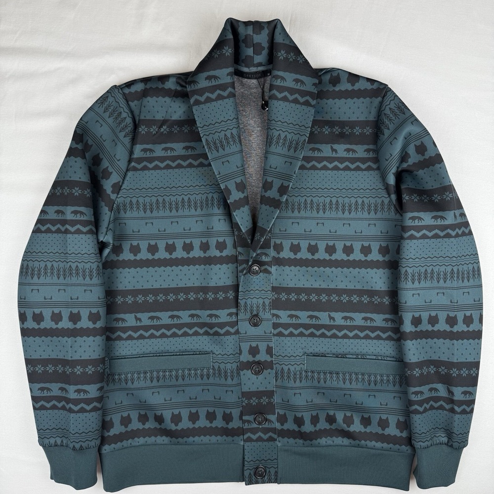 Greyson Golf XL Spirit Chaser Chene Shawl Collar Cardigan Sweate Performance NWT - Picture 3 of 7